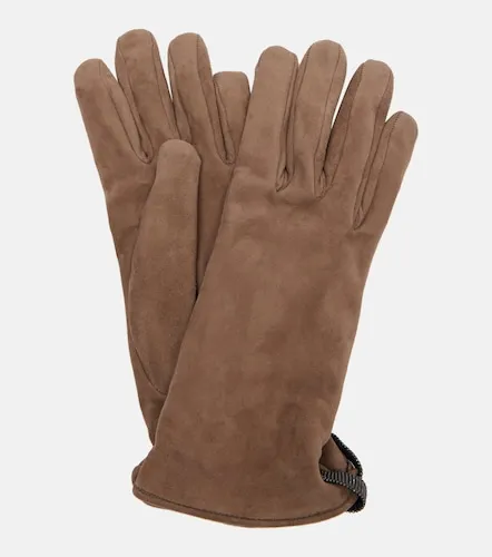 Monili suede gloves - Brunello Cucinelli - Modalova