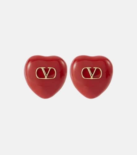 Coeur Royal enamel clip-on earrings - Valentino - Modalova