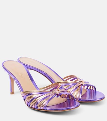 Metallic leather mules - Gianvito Rossi - Modalova