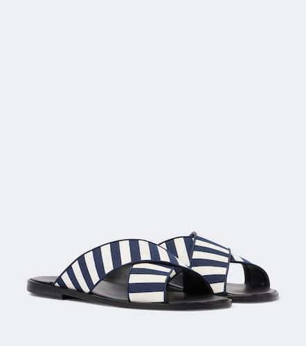 Otawi striped canvas slides - Manolo Blahnik - Modalova
