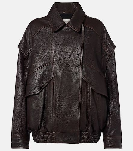 Micah leather bomber jacket - Nour Hammour - Modalova