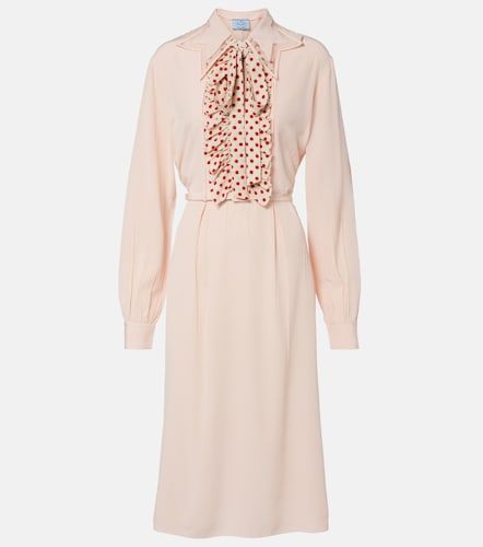 Vestido midi de seda con lunares - Prada - Modalova