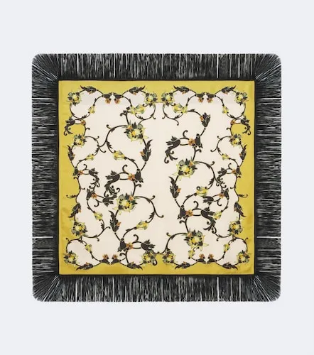 Buttercup reversible fringed silk scarf - La DoubleJ - Modalova