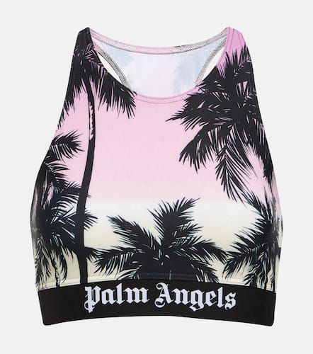 Pink Sunset logo sports bra - Palm Angels - Modalova