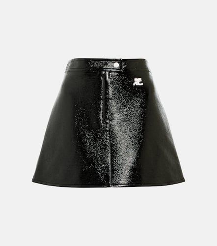 Courrèges Logo A-line faux leather miniskirt - Courreges - Modalova