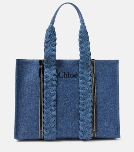 Chloé Borsa Woody Medium in denim - Chloe - Modalova