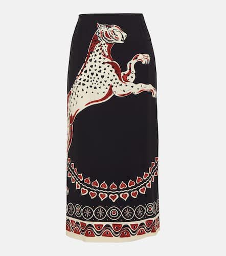 Printed satin pencil skirt - La DoubleJ - Modalova