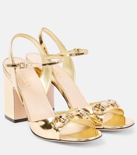 Horsebit metallic leather sandals - Gucci - Modalova