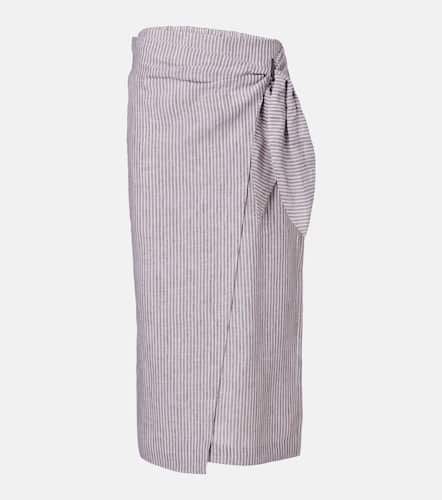 Striped linen wrap skirt - Brunello Cucinelli - Modalova