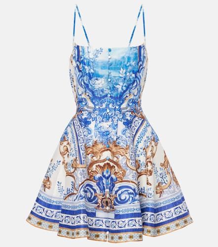 Vestido corsé de lino y seda estampado - Camilla - Modalova