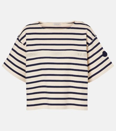 Camiseta de jersey de algodón a rayas - Moncler - Modalova