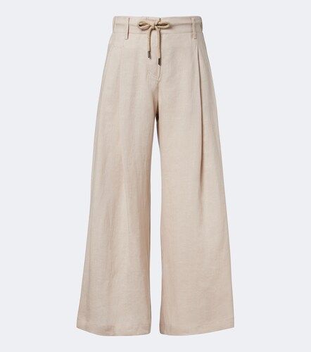 Pantaloni a gamba larga in lino - Brunello Cucinelli - Modalova