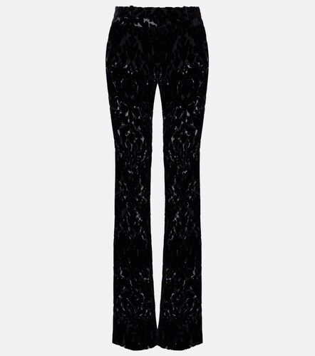 Floral devore velour straight pants - Gucci - Modalova