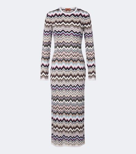 Zigzag knitted wool-blend midi dress - Missoni - Modalova