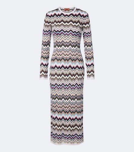 Zigzag knitted wool-blend midi dress - Missoni - Modalova