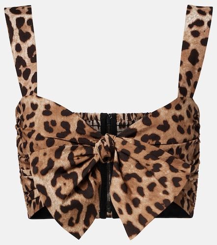 Crop top de algodón estampado - Dolce&Gabbana - Modalova