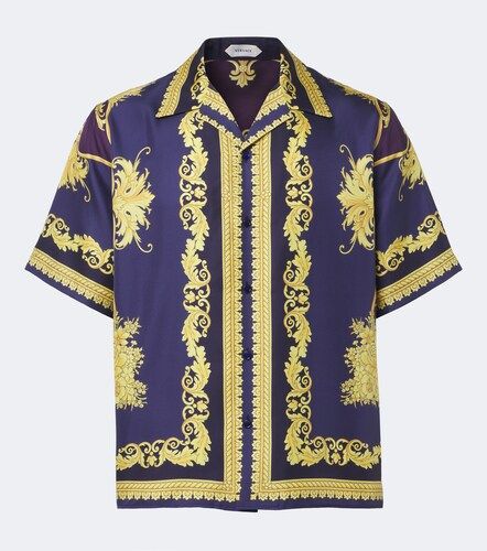 Camisa Barocco en sarga de seda - Versace - Modalova
