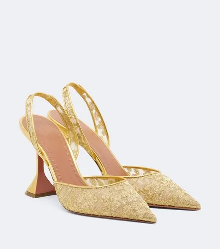 Holli lace slingback pumps - Amina Muaddi - Modalova