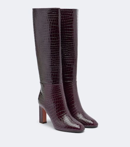 Sellier croc-effect leather knee-high boots - Aquazzura - Modalova