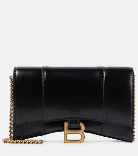 Hourglass leather wallet on chain - Balenciaga - Modalova