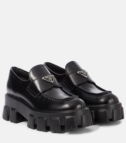 Monolith brushed leather loafers - Prada - Modalova