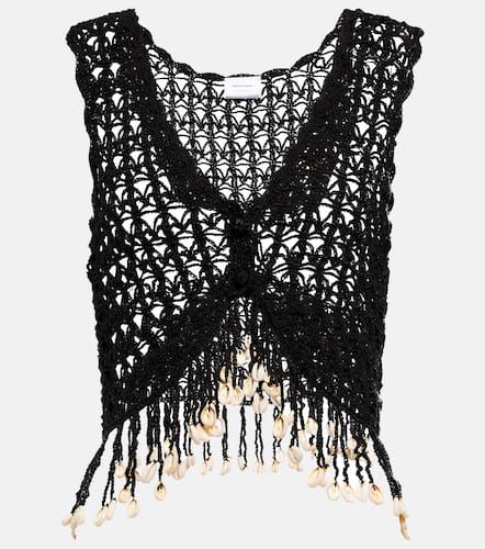 Top cropped in crochet con frange - Anna Kosturova - Modalova