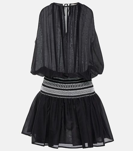 Miniabito in cotone e seta a punto smock - Tory Burch - Modalova