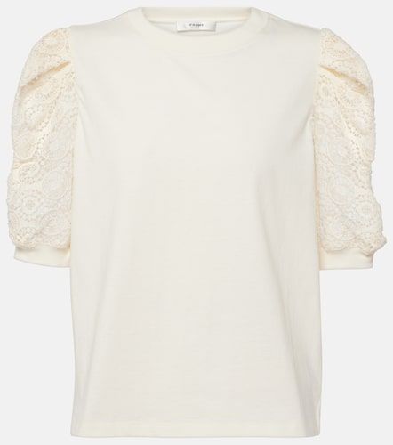 Top Frankie in jersey di cotone con pizzo - Frame - Modalova
