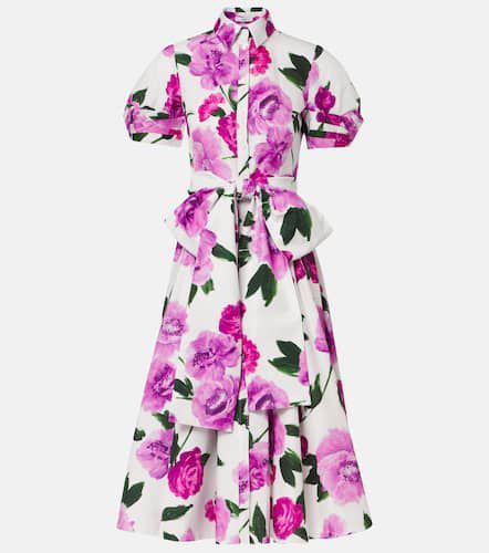 Floral cotton midi shirt dress - Erdem - Modalova