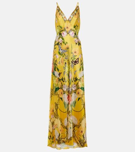 Floral silk satin slip dress - Camilla - Modalova