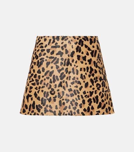 AlaÃ¯a Leopard-print calf hair miniskirt - Alaia - Modalova