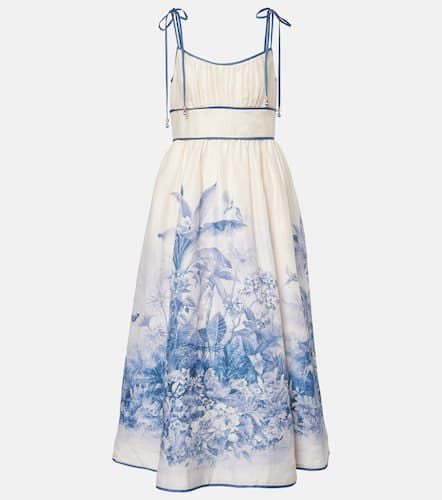 Wylie printed linen midi dress - Zimmermann - Modalova