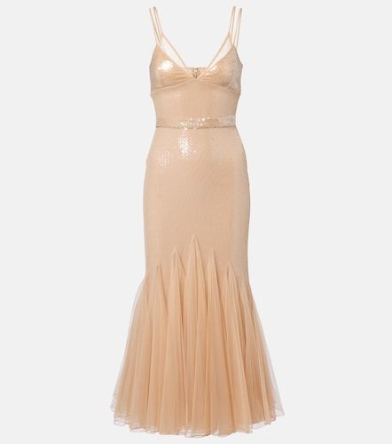 Abito lungo in tulle con paillettes - David Koma - Modalova