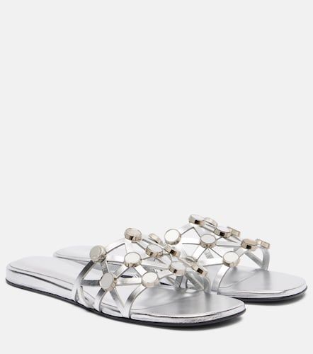 Grid embellished leather flat sandals - The Attico - Modalova