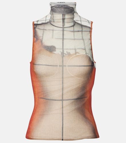 Top Fire de tul estampado - Jean Paul Gaultier - Modalova