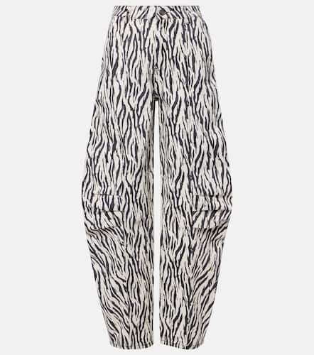 Printed cotton twill cargo pants - Rotate - Modalova