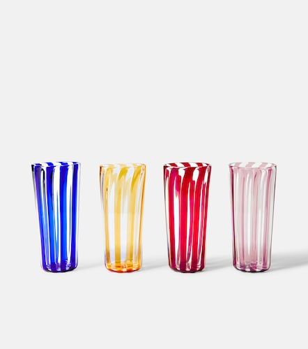 Set di 4 bicchieri Augusta grandi a righe - Akua Objects - Modalova