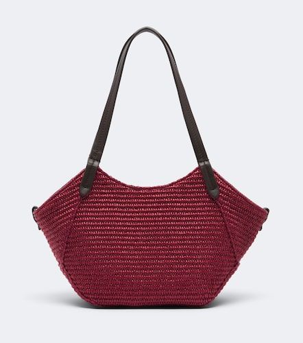 Borsa effetto rafia con pelle e monile - Brunello Cucinelli - Modalova