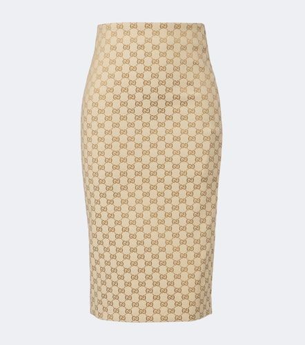 GG canvas cotton-blend pencil skirt - Gucci - Modalova