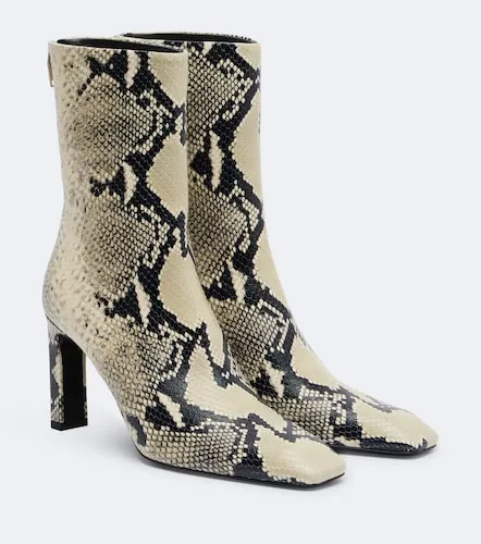Snake-effect leather ankle boots - Toteme - Modalova