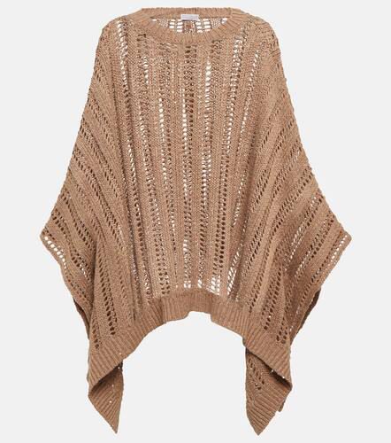 Linen, cotton and silk poncho - Brunello Cucinelli - Modalova