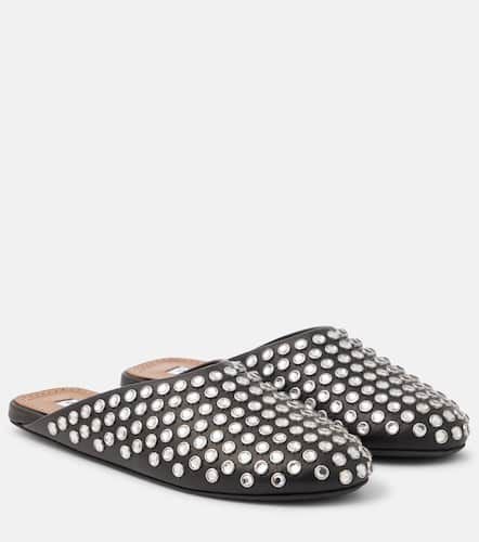 AlaÃ¯a Crystal-embellished leather mules - Alaia - Modalova