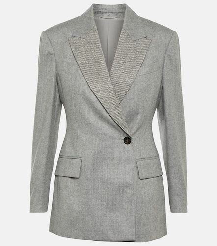 Embellished wool blazer - Brunello Cucinelli - Modalova