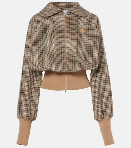 Houndstooth wool-blend flannel bomber jacket - Patou - Modalova