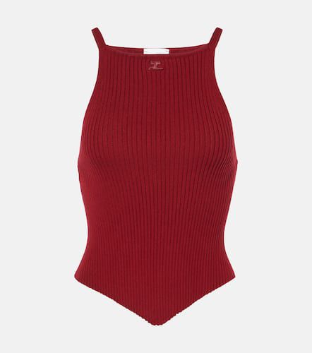 CourrÃ¨ges Ribbed-knit jersey tank top - Courreges - Modalova