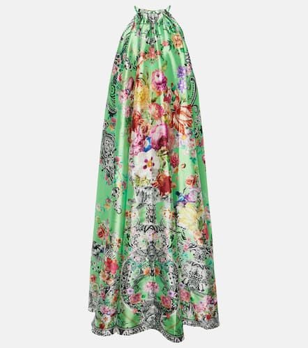 Trapeze floral taffeta maxi dress - Camilla - Modalova