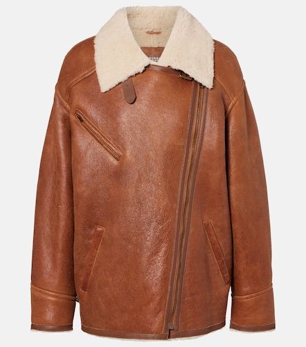 Giacca Adelina in pelle con shearling - Isabel Marant - Modalova