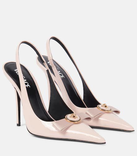 Gianni Ribbon 85 leather slingback pumps - Versace - Modalova