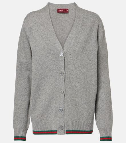 Web wool and cashmere cardigan - Gucci - Modalova