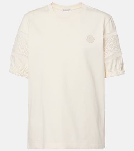 Moncler Lace-trimmed cotton T-shirt - Moncler - Modalova